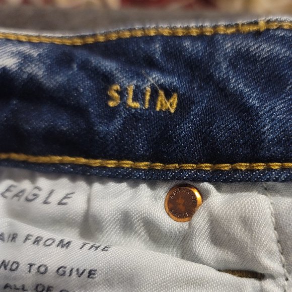 American Eagle Outfitters Slim fit Flex Destroyed-style Stretch Jeans 31 x 30 - Picture 5 of 8